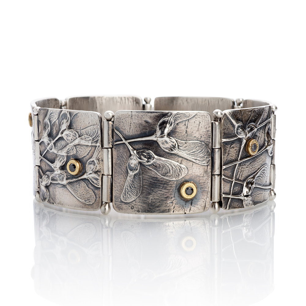 NISA Jewelry Samara Panel Bracelet with black diamonds