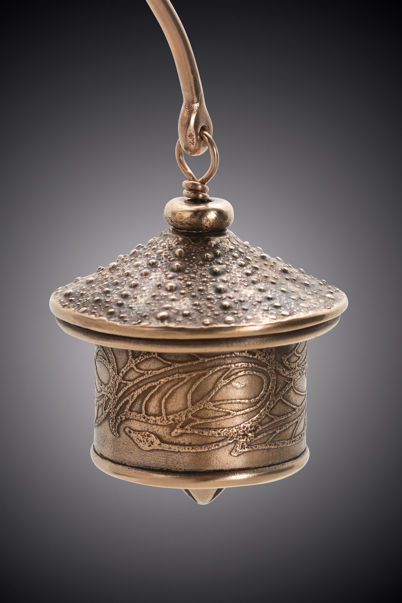 NISA Jewelry Bronze Urchin Bell detail