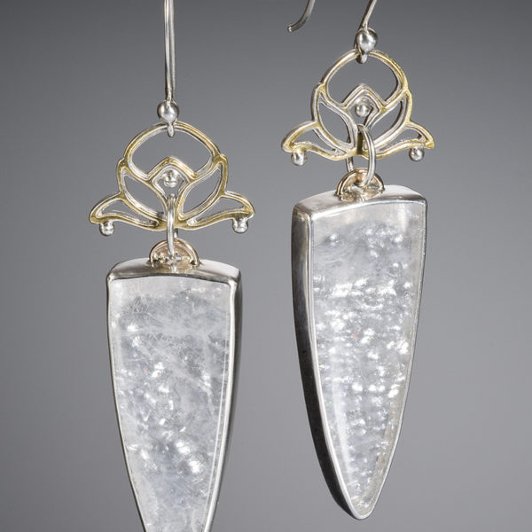 NISA Jewelry Hyalite Opal Lotus Earrings