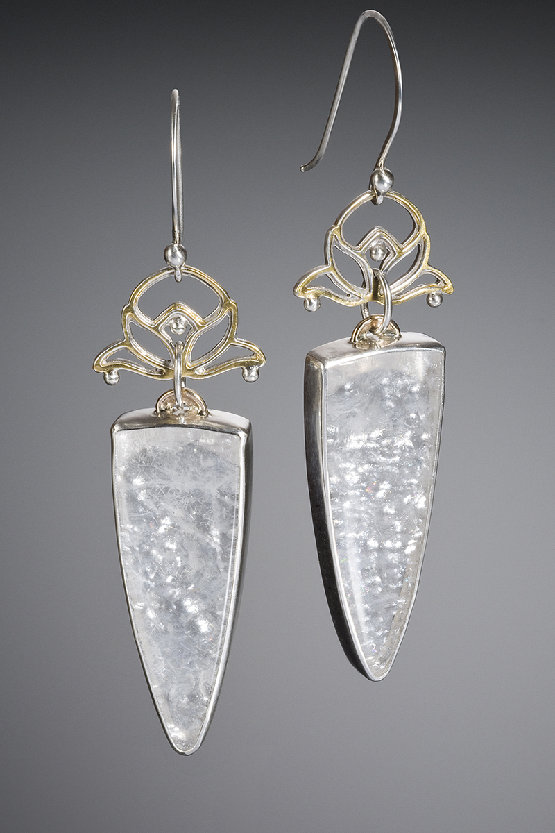 NISA Jewelry Hyalite Opal Lotus Earrings