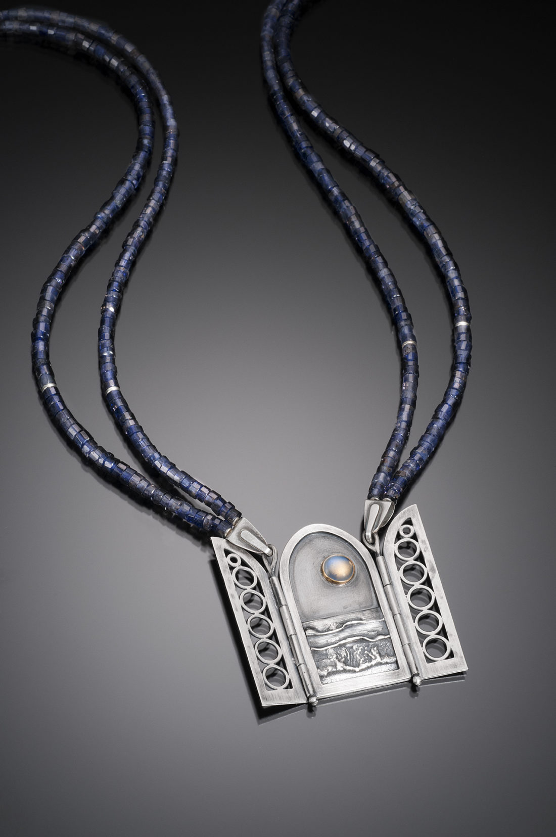 NISA Jewelry Moonlit Ocean Necklace, open
